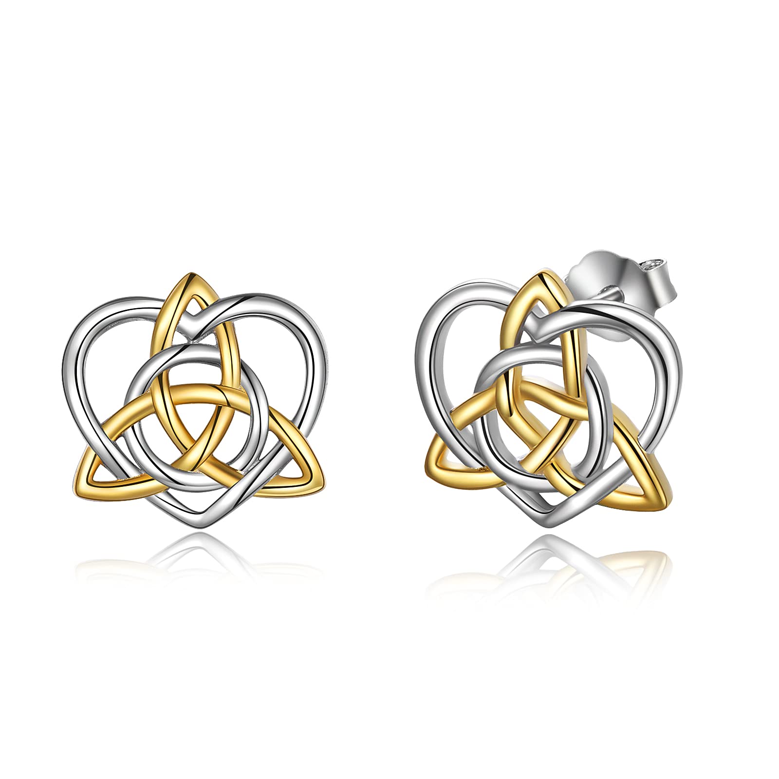 Celtic Earring Jewelry Sterling Silver Irish Celtic Earrings Hypoallergenic Triquetra Trinity Knot Stud Earrings for Women Girls, Christmas Gifts for Her