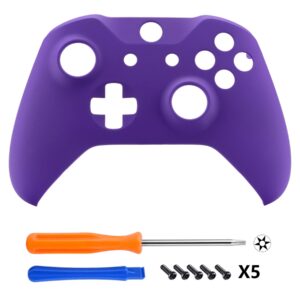 eXtremeRate Purple Soft Touch Front Housing Shell Case for Xbox One S/X Controller, Comfortable Replacement Kit Faceplate Cover for Xbox One Wireless Controller Model 1708 - Controller NOT Included