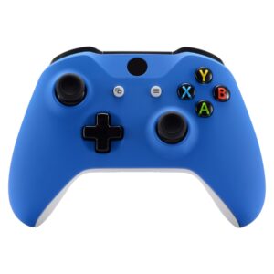 extremerate blue soft touch front housing shell case for xbox one s/x controller, comfortable replacement kit faceplate cover for xbox one wireless controller model 1708 - controller not included