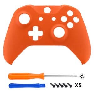 eXtremeRate Orange Soft Touch Front Housing Shell Case for Xbox One S/X Controller, Comfortable Replacement Kit Faceplate Cover for Xbox One Wireless Controller Model 1708 - Controller NOT Included