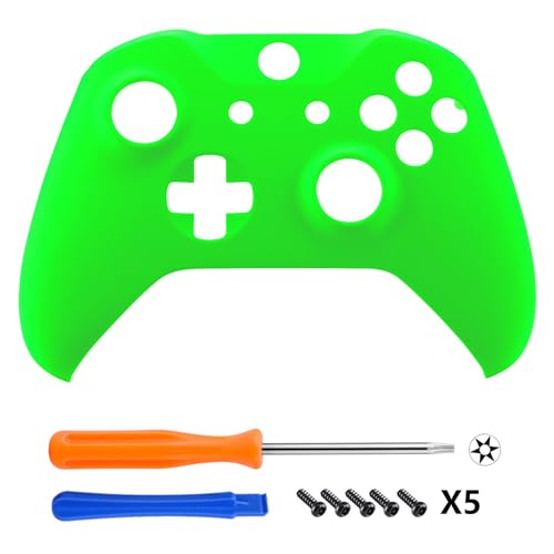 eXtremeRate Neon Green Soft Touch Grip Front Housing Shell Faceplate for Xbox One X S Controller Model 1708 - Controller NOT Included