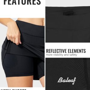 BALEAF Women's Golf Skorts Tennis Skirts with Pockets Athletic Running Workout Sports Black Size M