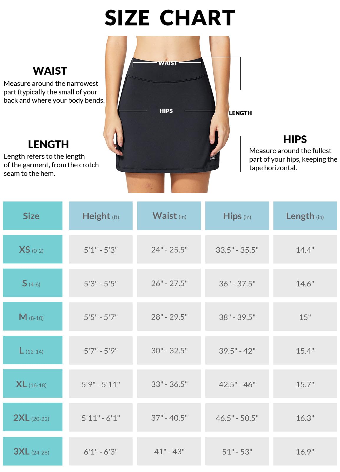 BALEAF Women's Golf Skorts Tennis Skirts with Pockets Athletic Running Workout Sports Black Size L