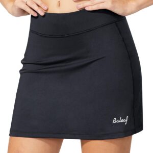 BALEAF Women's Golf Skorts Tennis Skirts with Pockets Athletic Running Workout Sports Black Size L