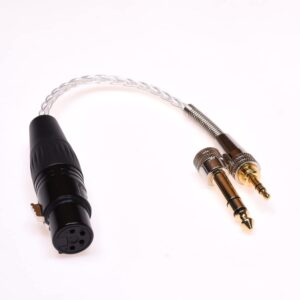 GAGACOCC 8 Cores Silver Plated 1/4 1/8 3.5MM Male to 4 Pin XLR Female Audio Adapter 10cm Cable