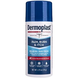 Dermoplast Pain, Burn & Itch Relief Spray for Minor Cuts, Burns and Bug Bites, 2.75 Oz (Packaging May Vary)