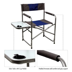 PORTAL Director Chairs, Foldable, Alloy Steel, Blue/Grey