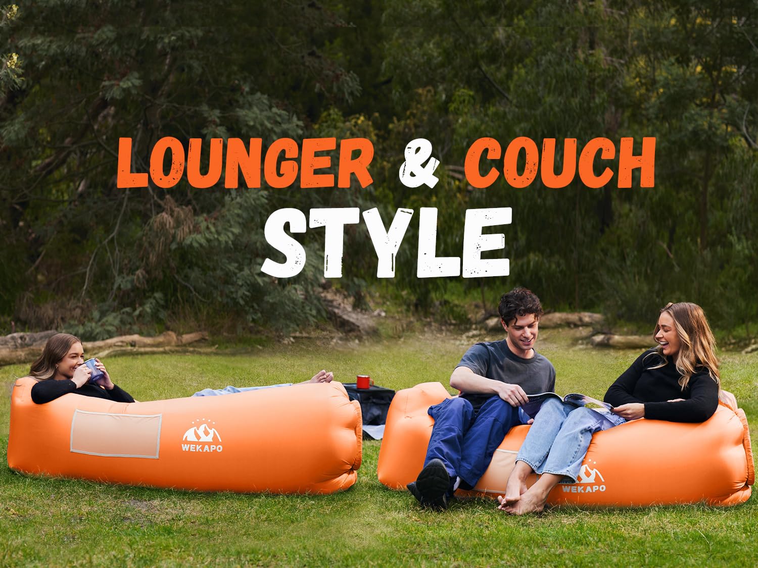 WEKAPO Inflatable Lounger Air Sofa Hammock-Portable,Water Proof& Anti-Air Leaking Design-Ideal Couch for Backyard Lakeside Beach Traveling Camping Picnics & Music Festivals