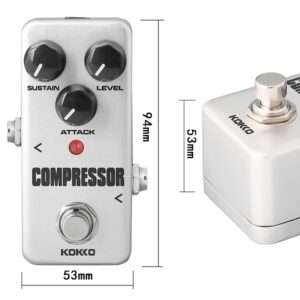 Compressor Guitar Pedal, Mini Effect Processor Fully Analog Circuit Universal for Guitar and Bass, Exclude Power Adapter - KOKKO (FCP2)