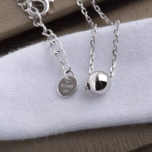 S.Leaf Sterling Silver Tiny Dot Necklace Round Circle Necklaces for Women Dainty Necklaces for Women Simple Necklaces for Women (06_ball_silver)