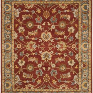 SAFAVIEH Heritage Collection 9' x 12' Red/Blue HG403A Handmade Traditional Oriental Premium Wool Area Rug