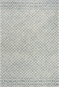 safavieh abstract collection area rug - 6' x 9', blue & ivory, handmade wool, ideal for high traffic areas in living room, bedroom (abt203a)