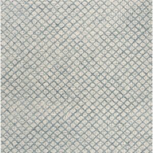 SAFAVIEH Abstract Collection Area Rug - 6' x 9', Blue & Ivory, Handmade Wool, Ideal for High Traffic Areas in Living Room, Bedroom (ABT203A)