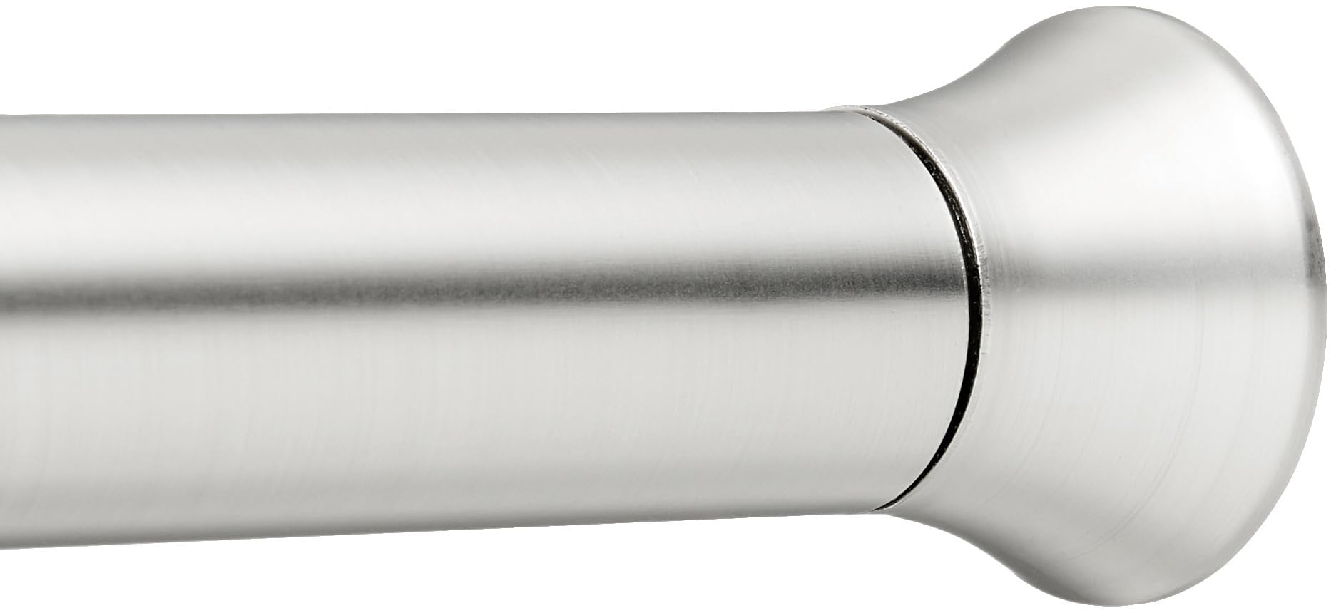 Amazon Basics Tension Curtain Rod, Adjustable 54-90" Width - Nickel, Classic Finial