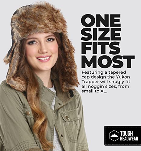 Tough Headwear Winter Trapper Hat - Russian Ushanka Trooper Aviator Hats for Men & Women - Snow Eskimo Hat with Ear Flaps