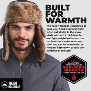 Tough Headwear Winter Trapper Hat - Russian Ushanka Trooper Aviator Hats for Men & Women - Snow Eskimo Hat with Ear Flaps