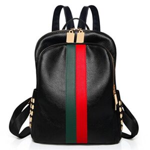 mynos fashion backpack bag purse for women leather mini rucksack zipper travel daypack ladies shoulder bag tote (a-small black)