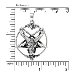 WithLoveSilver Sterling Silver 925 Pentagram Pentacle Goat Horned God Cernunnos Pendant