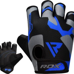 RDX Weight Lifting Gloves Gym Fitness Workout, Anti Slip Padded Palm Elasticated Strength Training Equipment Men Women Half Finger Exercise Bodybuilding Calisthenics Cycling Rowing Climbing