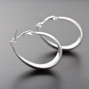 Kemstone Brushed Satin Silver Big Hoop Earrings Statement Earrings Jewelry for Women