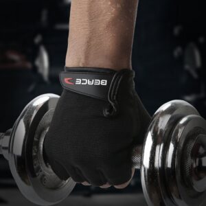 BEACE Weight Lifting Gym Gloves with Breathable Leather Palm for Workout Exercise Training Fitness and Bodybuilding for Men & Women