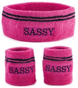 funny guy mugs sassy unisex sweatband set (3-pack: 1 headband & 2 wristbands)