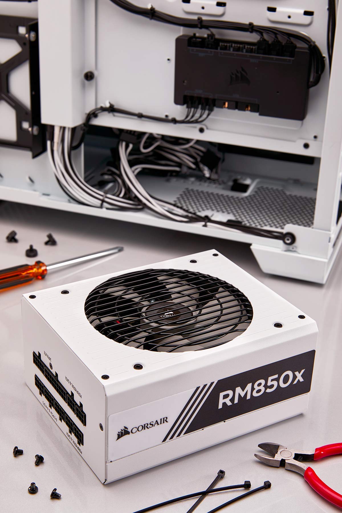 Corsair RM850x White Series Full Modular 80PLUS Gold ATX Power Supply Unit - White