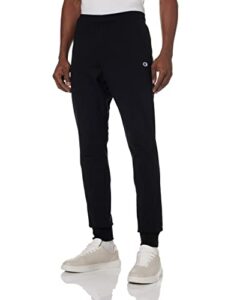 champion mens everyday cotton jogger athletic track pants, black, large us