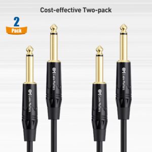 Cable Matters 2-Pack 1/4 Inch TS to TS Electric Guitar Cable 6 Feet - Guitar Cord/Guitar Amp Cord/Instrument Cable for Electric Guitar, Mandolin, Bass AMP, Keyboard, Mixer, Equalizer