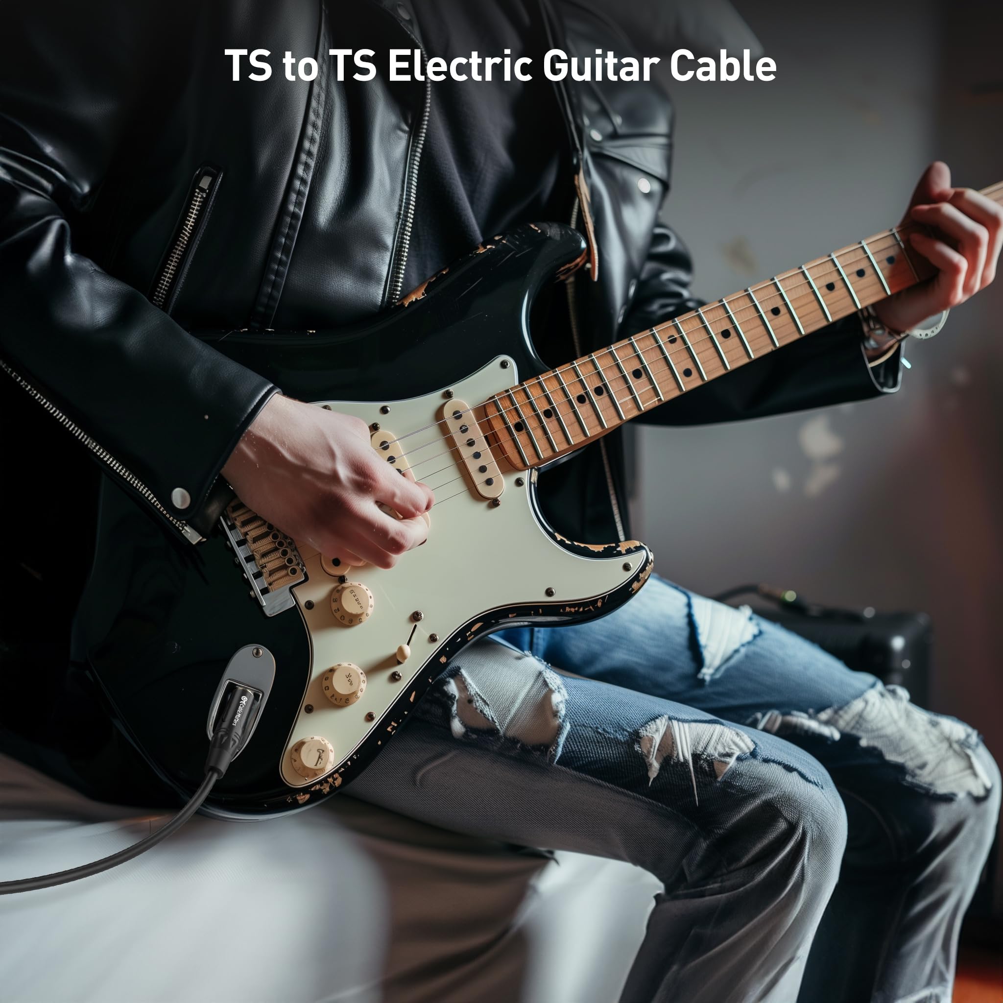 Cable Matters 2-Pack 1/4 Inch TS to TS Electric Guitar Cable 6 Feet - Guitar Cord/Guitar Amp Cord/Instrument Cable for Electric Guitar, Mandolin, Bass AMP, Keyboard, Mixer, Equalizer