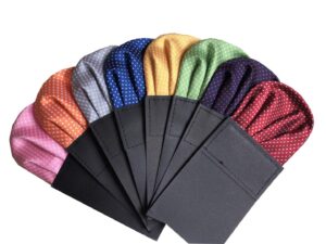 prefolded pocket squares for men on card polka dots polyester stain 8 pieces