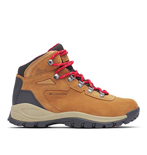 Columbia womens Newton Ridge Plus Waterproof Amped Hiking Boot, Elk/Mountain Red, 8.5 Wide US