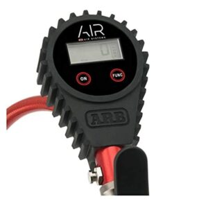 ARB ARB601 Digital Tire Pressure Gauge with Braided Hose and Chuck, Inflator and Deflator 25-75 PSI Readings