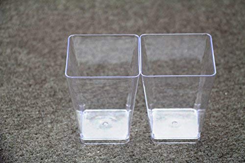 Sohapy 40 Pack 5 oz Tall Square Food Grade Clear Plastic Dessert Tumbler Cups for Tiramisu,Cakes,Ice cream,Parfait, Dip, Sundaes,and Cookies(40)