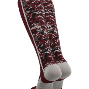 TCK Digital Camo OTC Socks (Maroon/Grey, Small)