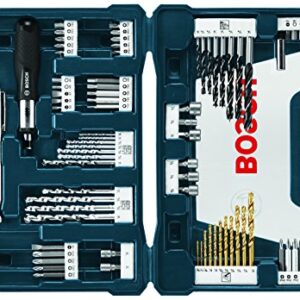 Bosch Power Tools Drill Kit - CLPK22-120 - 12-Volt Lithium-Ion 2-Tool Combo Kit (Drill/Driver and Impact Driver) with 2 Batteries, Charger and Case w/ 91 pc drill and drive bit set