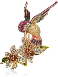 napier women's classics multicolored hummingbird flower brooches and pin