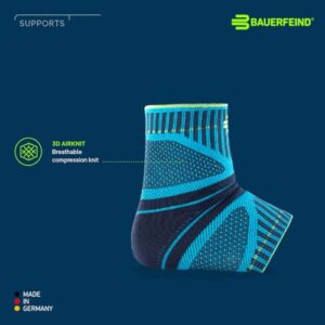 Bauerfeind Sports Ankle Support Dynamic - Ankle Compression Sleeve for Freedom of Movement - 3D AirKnit Fabric for Breathability - Premium Quality & Washable (S, Rivera)