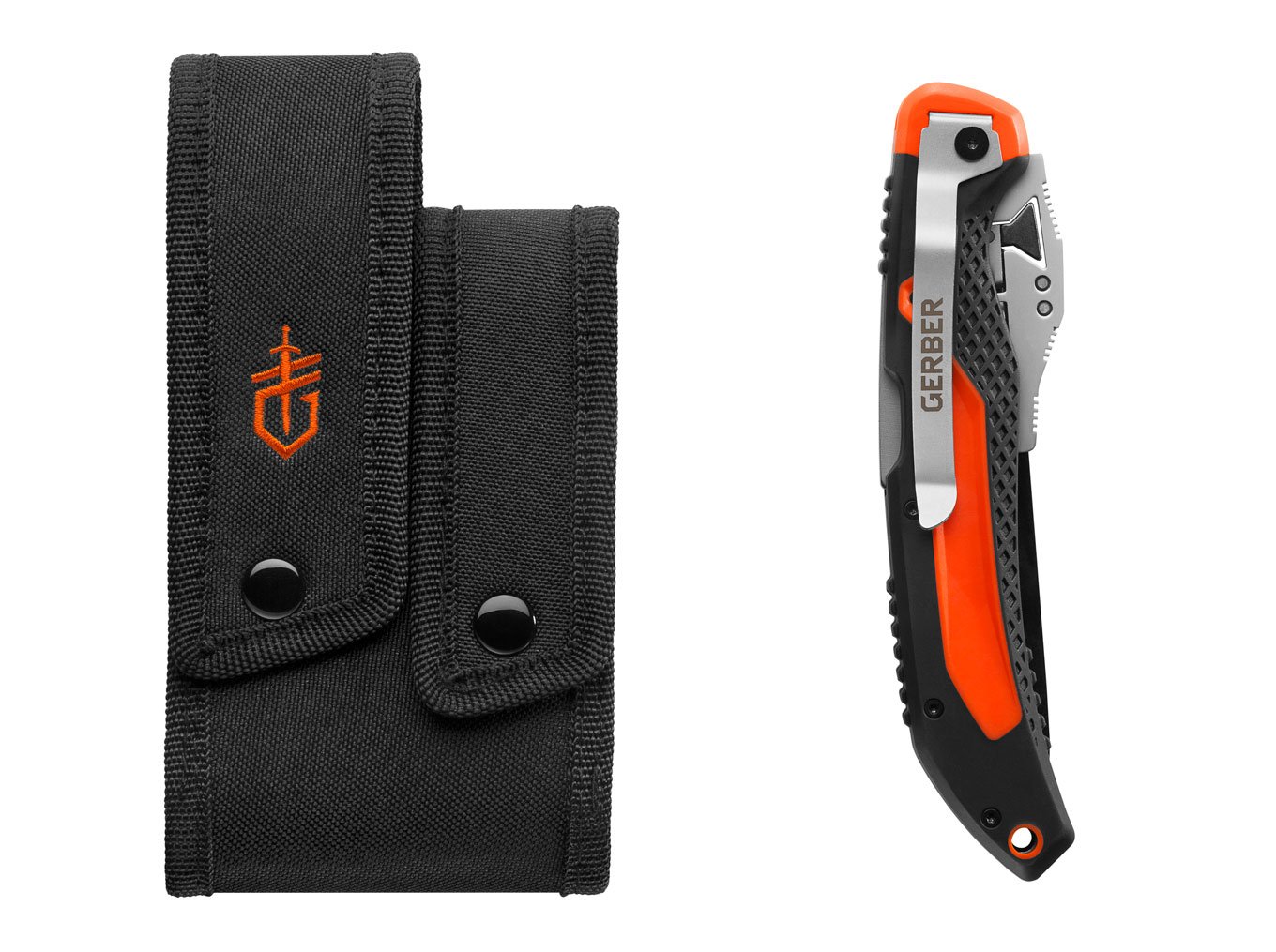 Gerber Vital Big Game Folder - Tool-less Exchangeable Blade Hunting Knife w/ Sheath [31-003053],orange