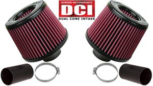 bms dual cone performance intake compatible with n54 bmw 135 335 535 z4 (red filters)