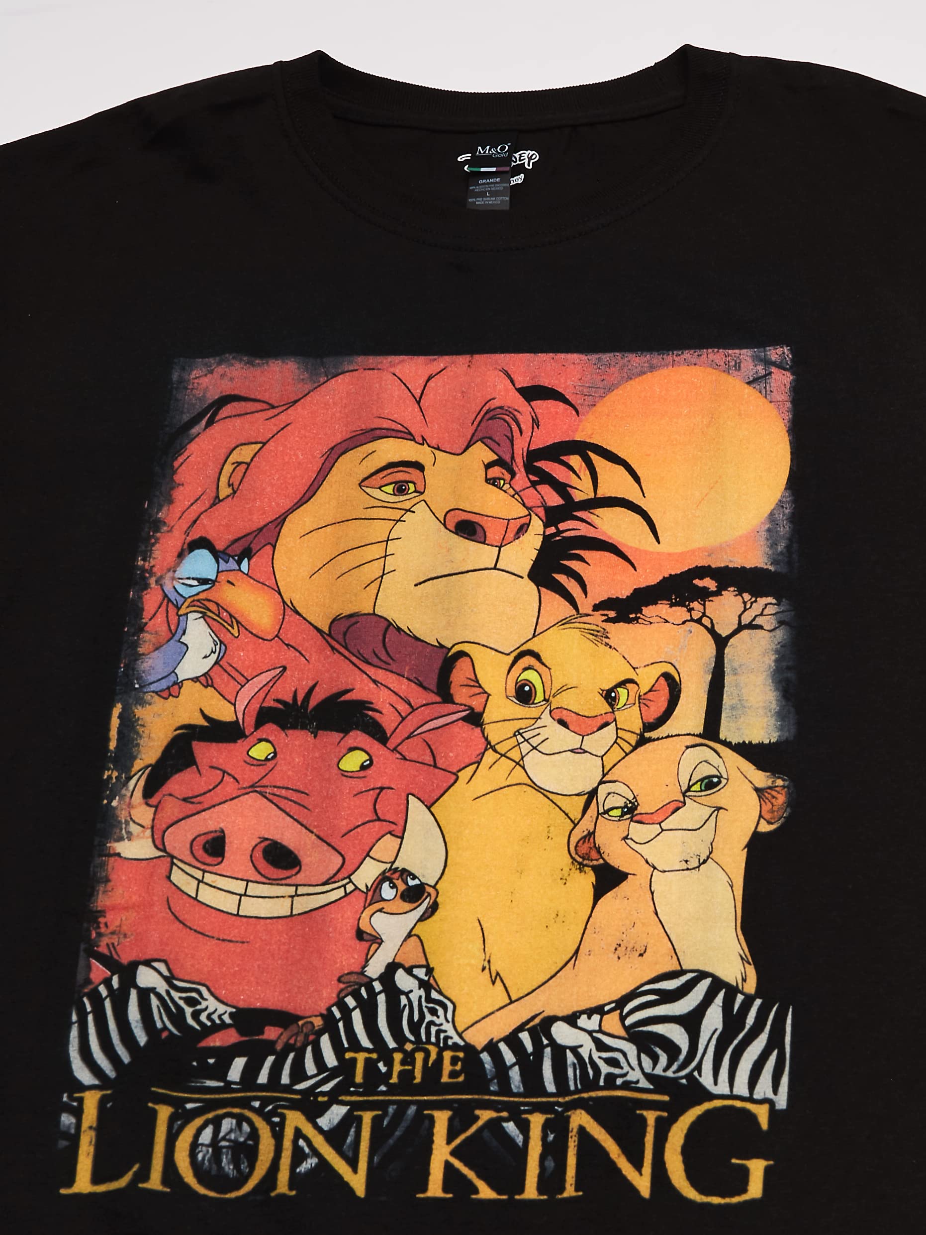 Disney Men's Lion King Group Poster Graphic T-Shirt, Black, Medium