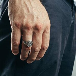 Akitsune Ferus Ring | Fox Design Ring Women Men Signet Ring Stainless Steel - Silver - US 11