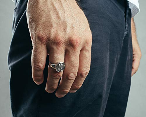 Akitsune Ferus Ring | Fox Design Ring Women Men Signet Ring Stainless Steel - Silver - US 11