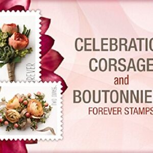 USPS Forever Stamp: Celebration Corsage and Boutonniere Combination Package (5 Sheets of Each)