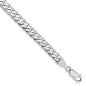 IceCarats 14K White Gold 5.75mm Curb Link Chain Bracelet 7 inch