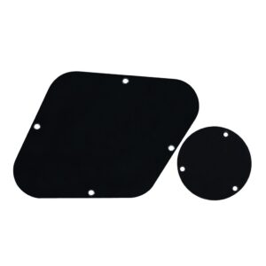 FLEOR 3Ply Black Pickguard Back Plate Screws Set & Switch Ring & Truss Rod Cover Plate & Black Bracket Fit Gibson Les Paul Pickguard Replacement