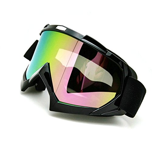 Heinmo Clear/Color Lens Motocross Goggles Motorcycle ATV Dirt Bike Off-Road Sport Goggles Sunglasses (Black Color Lens)