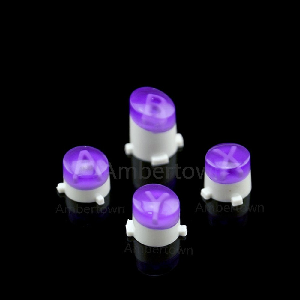 Bullet Buttons ABXY Mod Kit Levers Joystick for Xbox One S Slim Elite Controll Replacement (Clear Purple)