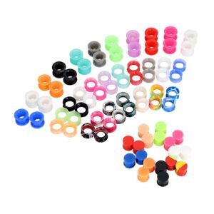 qmcandy 38 pairs colorful silicone tunnels plugs hollow saddle soft thick ear piercing expander gauges 2g