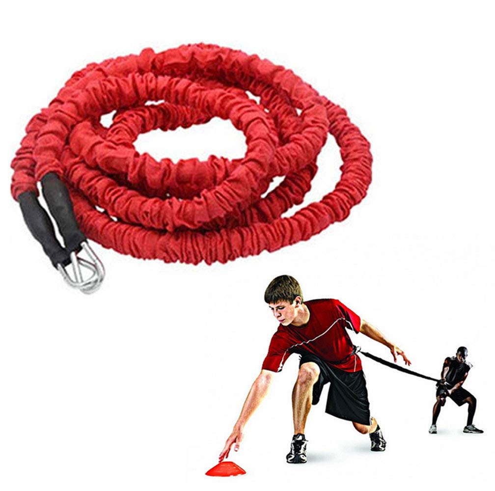 YNXing Dynamic Resistance Trainer Acceleration Speed Cord for Resistance Training to Improve Strength, Power, and Agility 5m/2m Elastic Cord Set (5m Set)